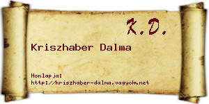 Kriszhaber Dalma névjegykártya